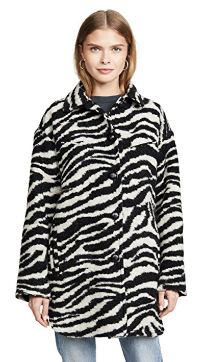 Shop Iro Bera Coat In Black/white