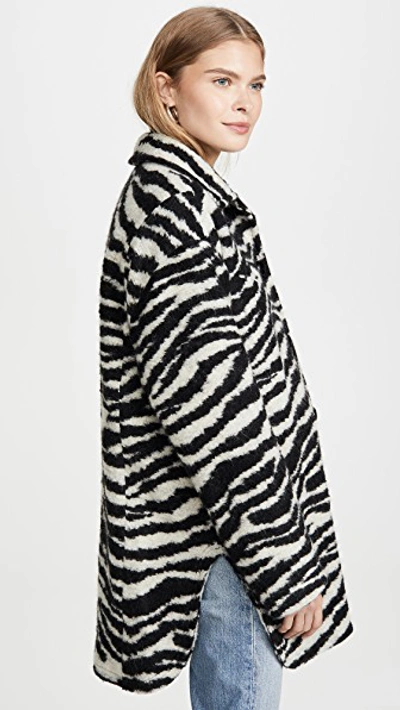 Shop Iro Bera Coat In Black/white