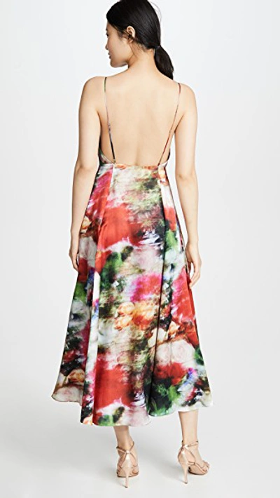 Shop Adam Lippes Hammered Silk Cami Dress In Multi Floral