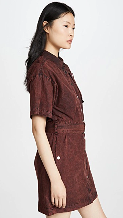 Shop Proenza Schouler Short Sleeve Belted Dress In Red Wash