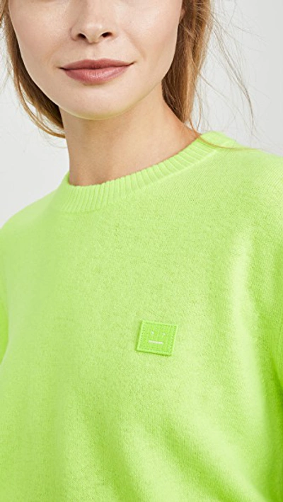 Shop Acne Studios Nalon Face Sweater In Lime Green