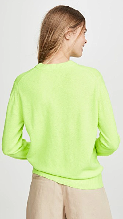 Shop Acne Studios Nalon Face Sweater In Lime Green