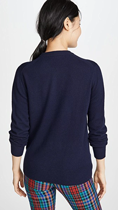 Shop Acne Studios Nalon Face Sweater In Navy Blue