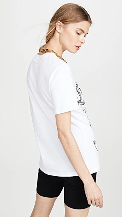 Shop Versace Safety Pin Logo T-shirt In White