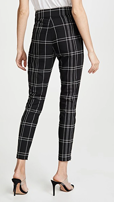 Shop Alexander Wang High Waisted Trousers With Snap Detail In Black/white