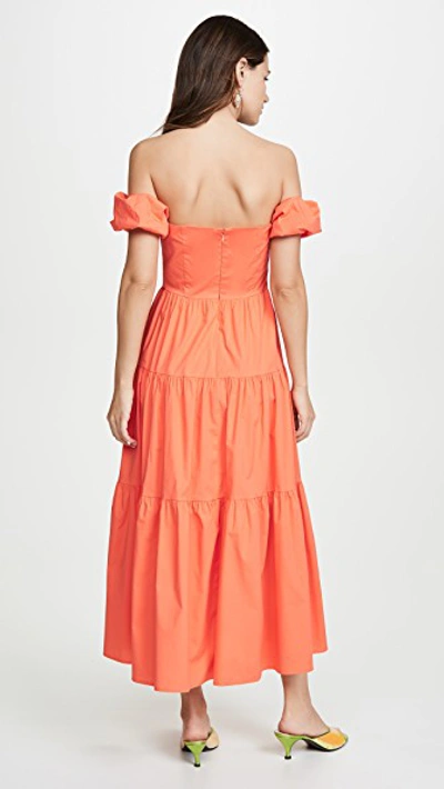 Shop Staud Elio Dress In Tangerine