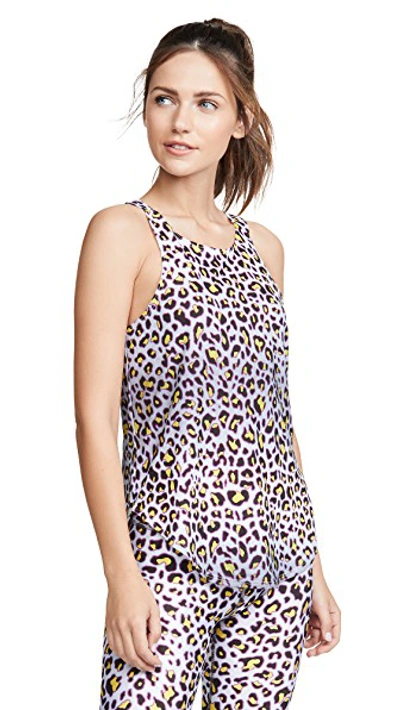 Shop Terez Scoop Racerback Tank In Metallic Cheetah