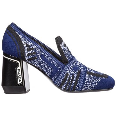 Shop Prada Women's Pumps Court Heel Shoes In Blue