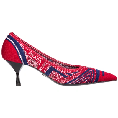 Shop Prada Women's Pumps Court Heel Shoes In Red