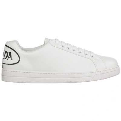 Shop Prada Men's Shoes Leather Trainers Sneakers In White