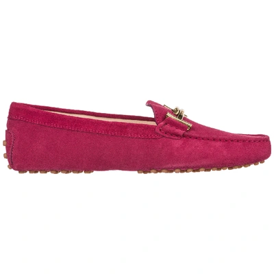 Shop Tod's Women's Leather Loafers Moccasins  Gommini In Pink