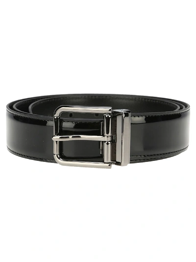 Shop Dolce & Gabbana Classic Buckle Belt In Black