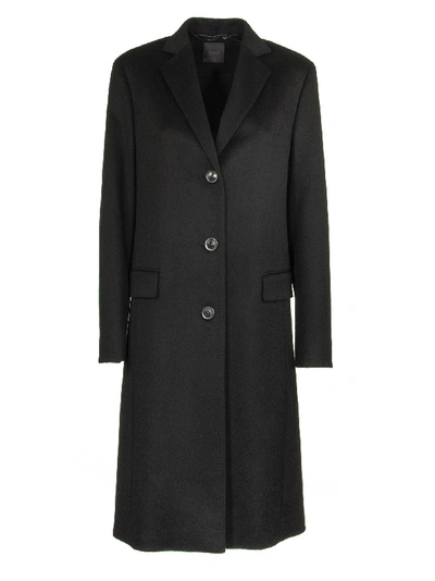 Shop Agnona Slim Cashmere Coat Black