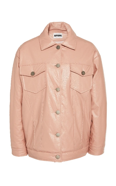 Shop Apparis Yasmine Vegan Leather Short Jacket In Pink