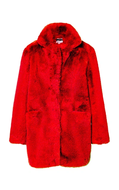 Shop Apparis Sophie Mid Length Coat In Brown