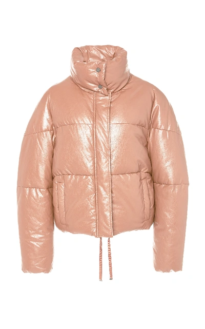 Shop Apparis Camila Vegan Leather Short Coat In Pink