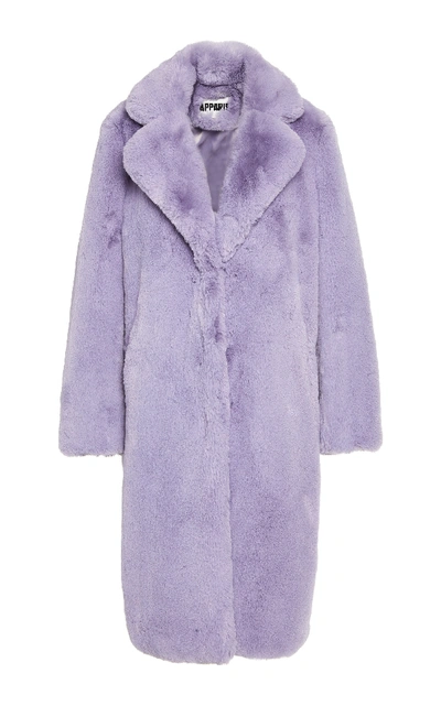 Shop Apparis Siena Long Lined Coat In Purple