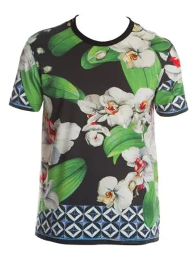 Shop Dolce & Gabbana Orchid Tile Tee In Multicolor