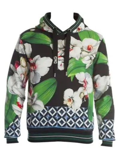 Shop Dolce & Gabbana Orchid Tile Hoodie In Multicolor