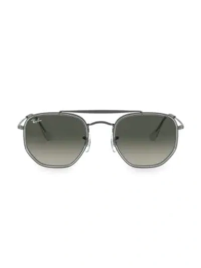 Shop Ray Ban Rb3648 52mm Geometric Aviator Sunglasses In Gunmetal