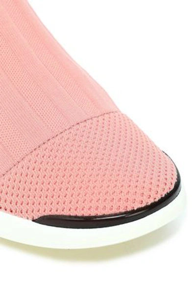 Shop Acne Studios Batilda Mesh-trimmed Stretch-knit Sneakers In Blush