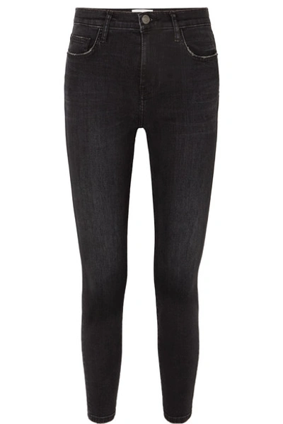 Shop Current Elliott The Stiletto High-rise Skinny Jeans In Black