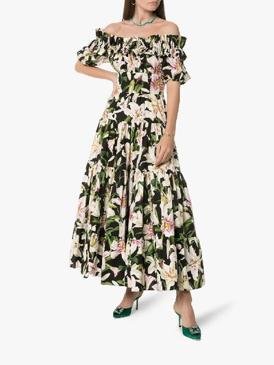 Shop Dolce & Gabbana Lily Printed Maxi Dress In Multicolour