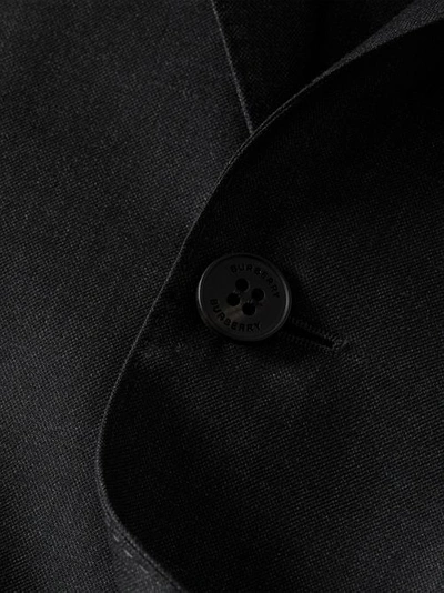 Shop Burberry Slim Fit Wool Silk Linen Suit In Dark Grey Melange