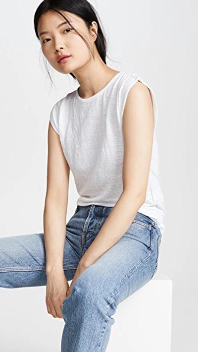 Shop Frame Slouchy Tee In Blanc