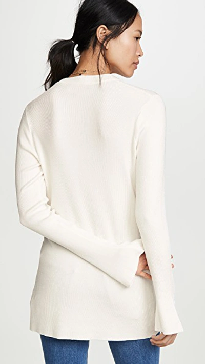 Shop L Agence Lucas Long Cardigan In Ivory