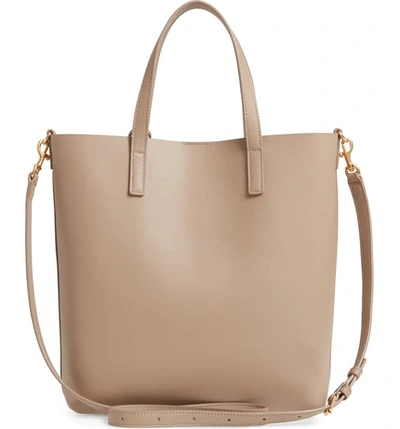 Shop Saint Laurent Toy Shopping Leather Tote In Dusty Grey