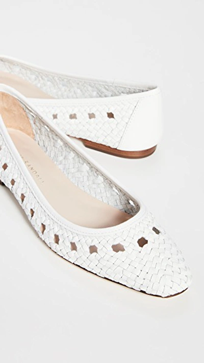 Shop Loeffler Randall Maura Woven Leather Ballet Flats In Optic White