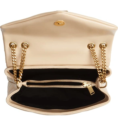 Shop Saint Laurent Small Loulou Leather Shoulder Bag In Poudre