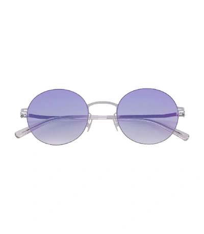 Shop Mykita Kayo Round Frame Purple Sunglasses