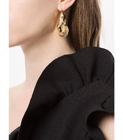 Shop Ellery Locke Pave Liquid Earrings In Gold