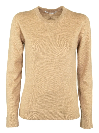 Shop Agnona Cashmere Crew Neck Sweater In Camel