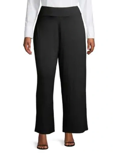 Shop Nic+zoe Plus Women's Ease Wide-leg Pants In Black Onyx