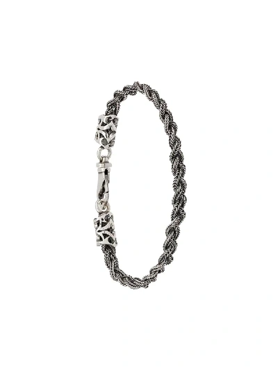 Shop Emanuele Bicocchi Slim Woven Chain Bracelet - Silver