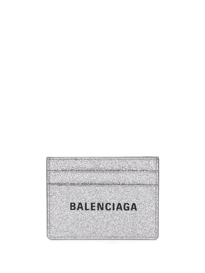 Shop Balenciaga Everyday Cardholder In Silver