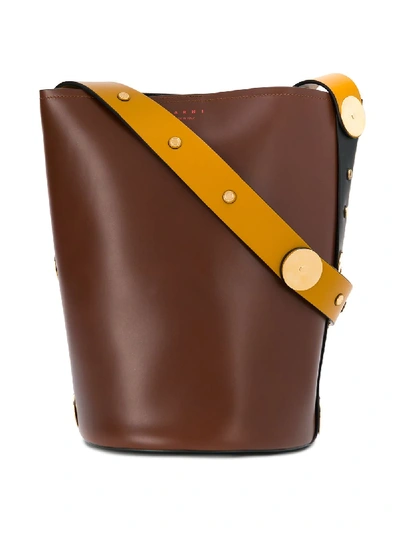Shop Marni Bucket Shoulder Bag - Brown