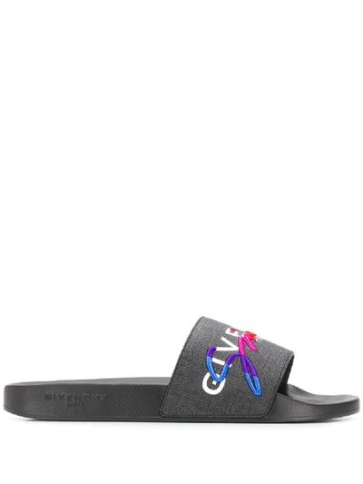 Shop Givenchy Signature Slides - Black