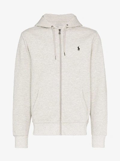 Polo Ralph Lauren Logo-embroidered Fleece Hoodie In Light Grey | ModeSens