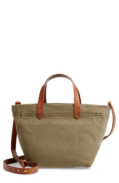 Shop Madewell Small The Transport Canvas Crossbody Bag - Green In British Surplus