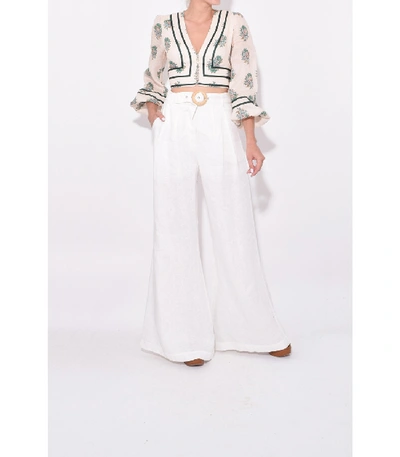 Shop Zimmermann Honour Slouch Pant In Ivory