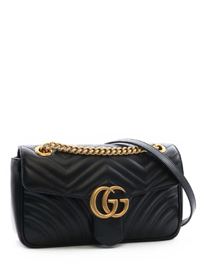 Shop Gucci Gg Marmont 2.0 Matelassé Shoulder Bag In Black