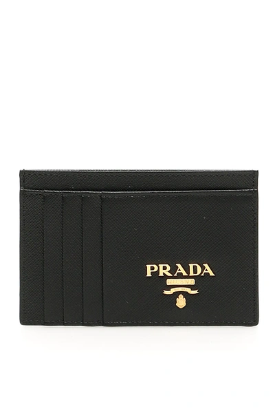 Shop Prada Logo Cardholder In Black