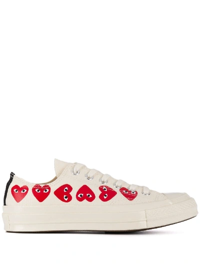 Shop Comme Des Garçons Play X Converse Chuck Taylor Sneakers In White