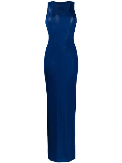 Shop Alexandre Vauthier Sleeveless Maxi Dress - Blue