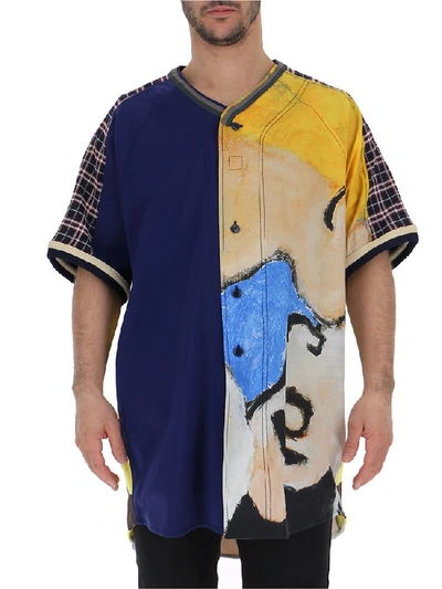 Shop Marni Patchwork Baseball Shirt In Multi