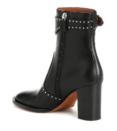Shop Givenchy Studded Leather Ankle Boots In Black
